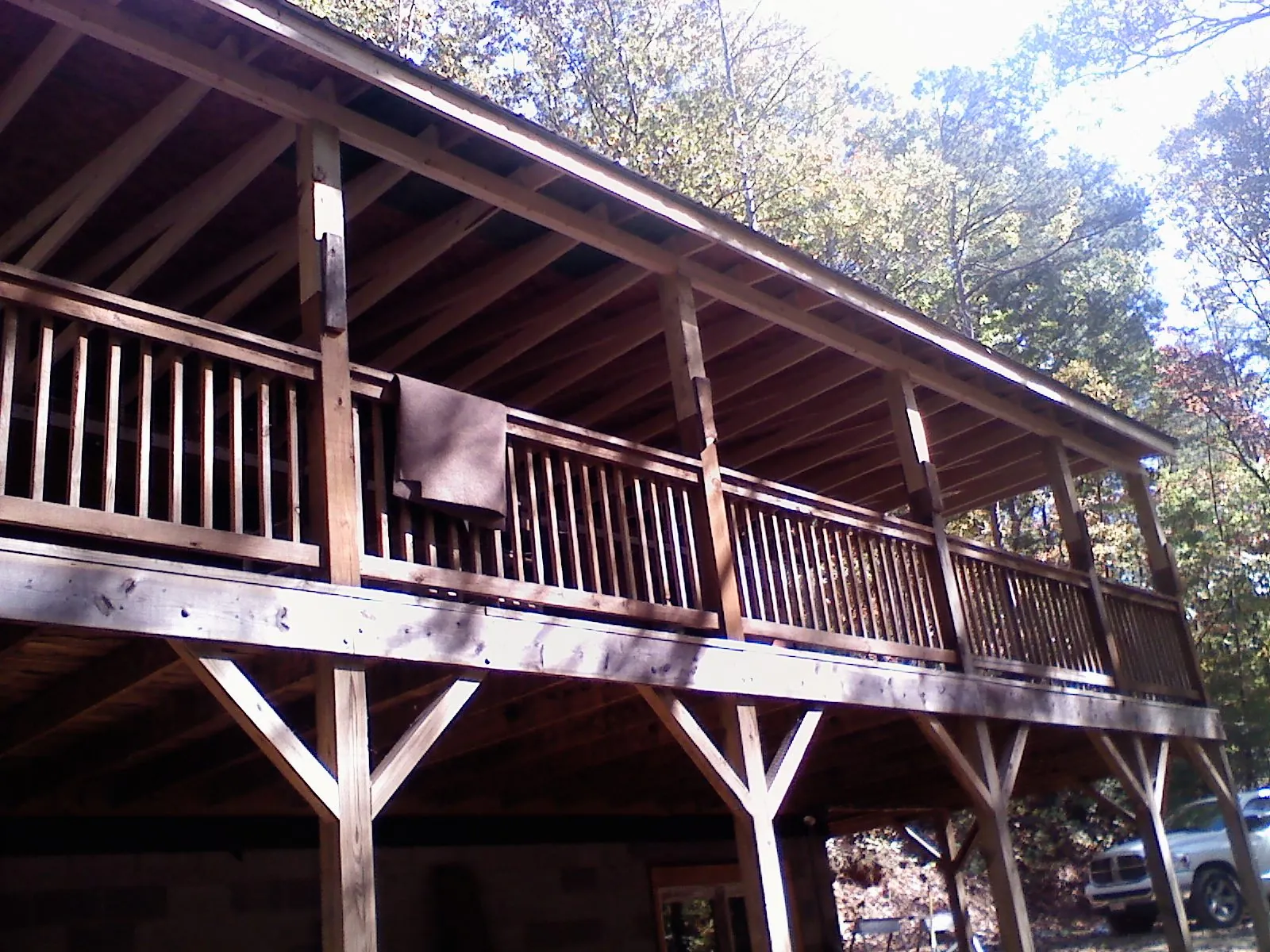 Timber framing under a new elevated porch and deck — Roof Leak Repair in Verdi by Roofing Brothers